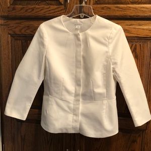 Liz Claiborne 3/4 sleeve fully lined white blazer.